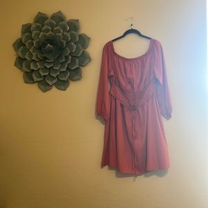 SHEIN Curve 1XL BNWOT Orange Off the shoulder dress